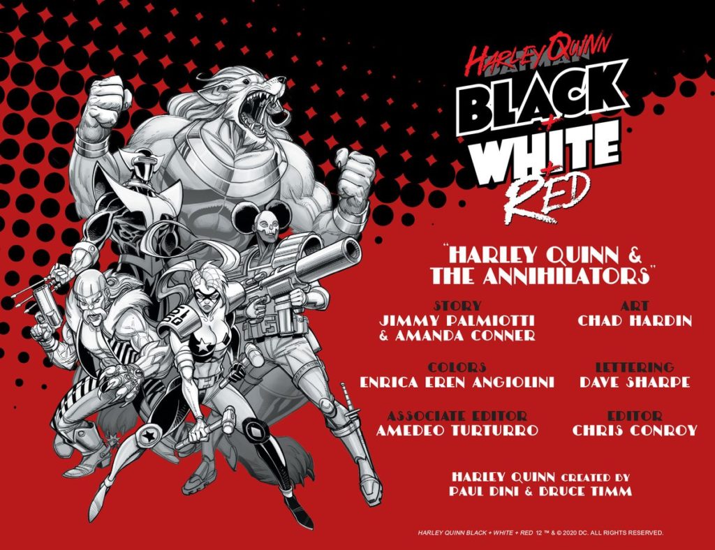 harley quinn black white and red all over