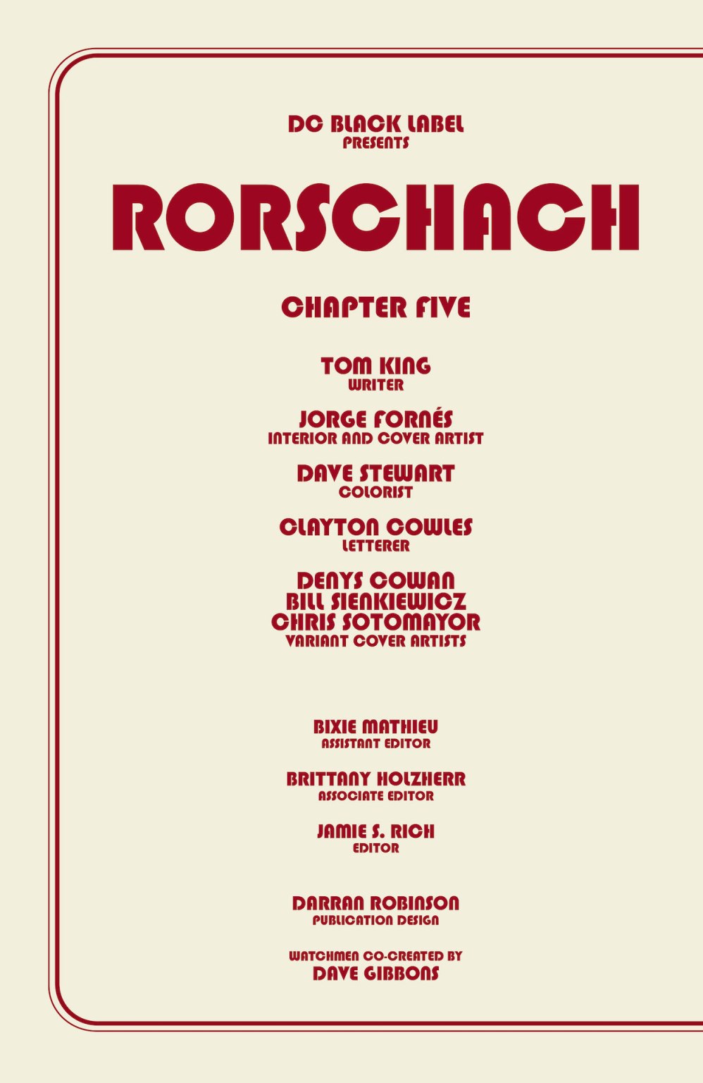 Rorschach #5 preview
